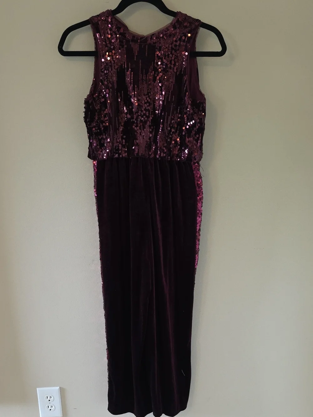 Bonnie Jean Wine Sequin Jumpsuit